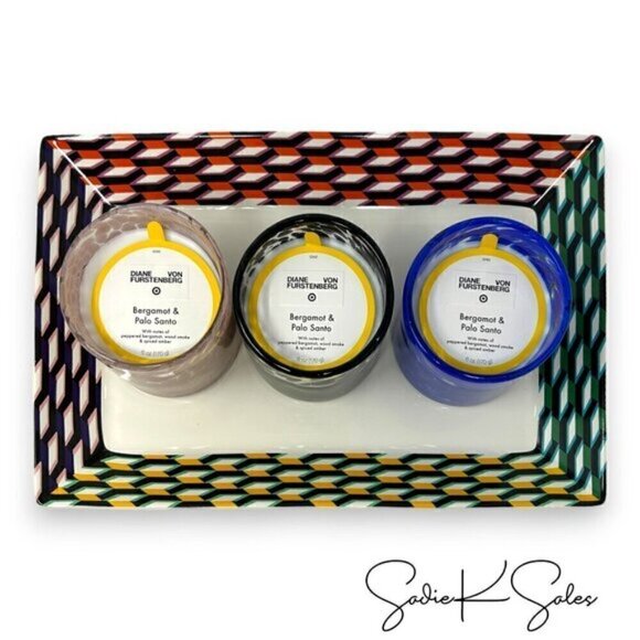 DVF x Target Dot Glass Pink Bergamot Palo Santo 6oz Candle Diane Von Furstenberg - Picture 5 of 5